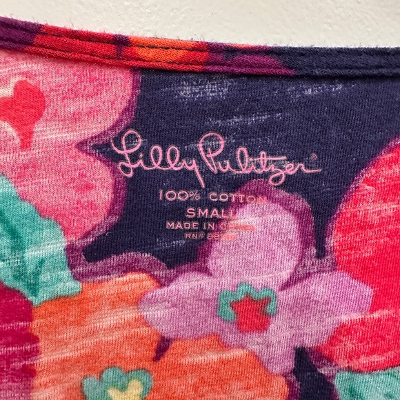 Lilly Pulitzer Navy Dress with Red and Pink Floral - Picture 3 of 9